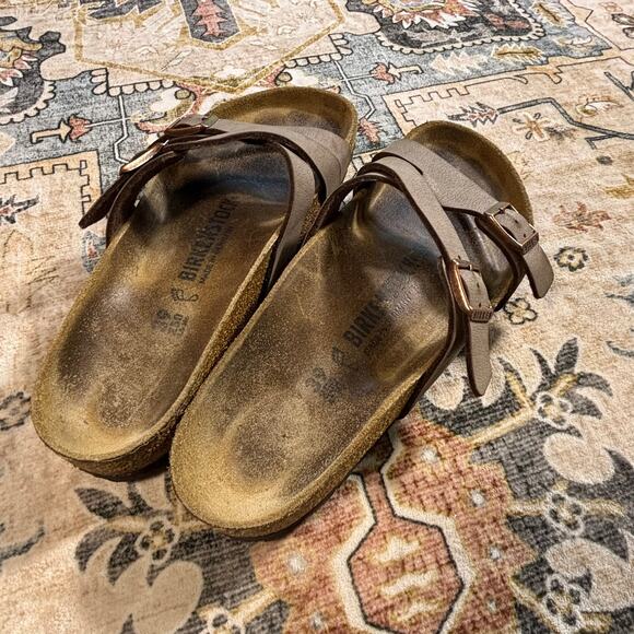 Birkenstock Women's Yao Mocha Brown Slip On Sandals Comfort Supportive Shoes 39 - Picture 9 of 10